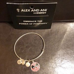 Auth Alex and Ani Disney silver tone Minnie